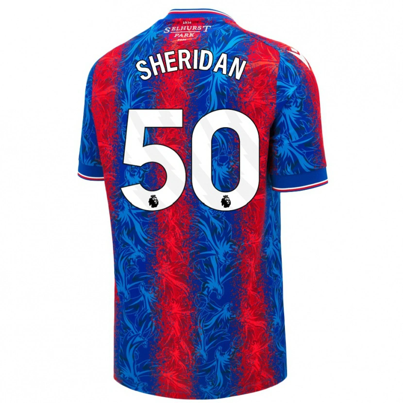 Danxen Dames Joe Sheridan #50 Rood Blauwe Strepen Thuisshirt Thuistenue 2024/25 T-Shirt