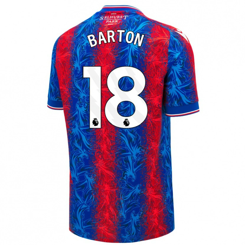 Danxen Dames Kirsty Barton #18 Rood Blauwe Strepen Thuisshirt Thuistenue 2024/25 T-Shirt