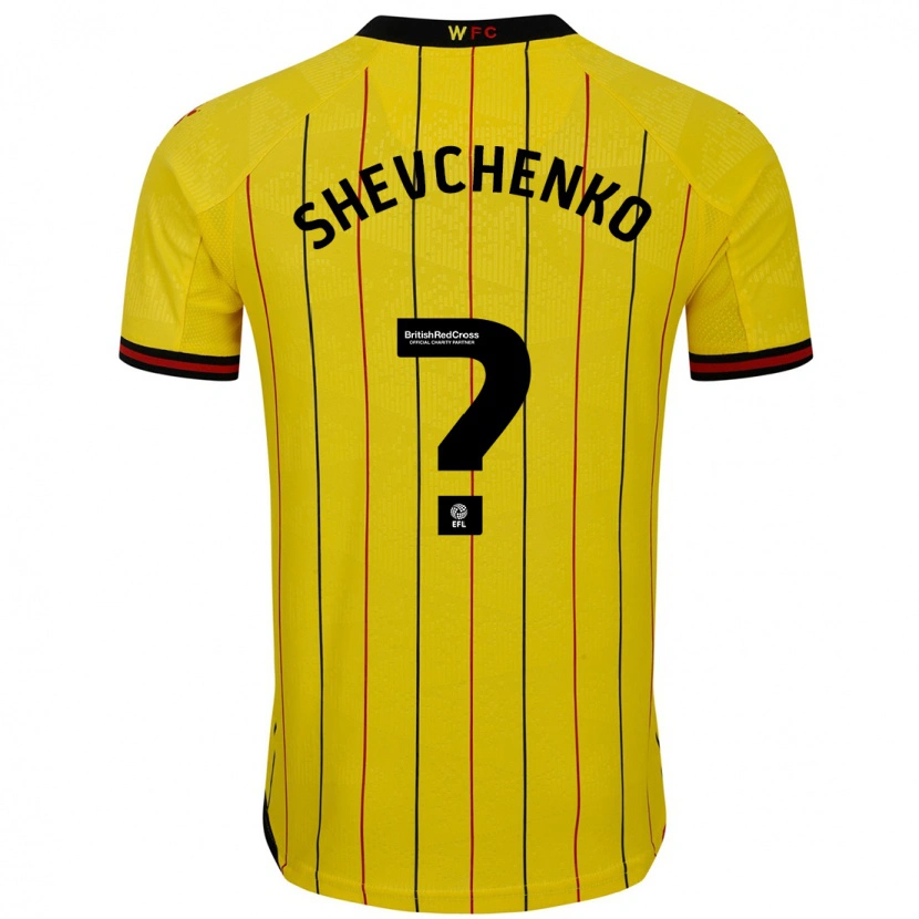 Danxen Dames Kristian Shevchenko #0 Geel Zwart Thuisshirt Thuistenue 2024/25 T-Shirt