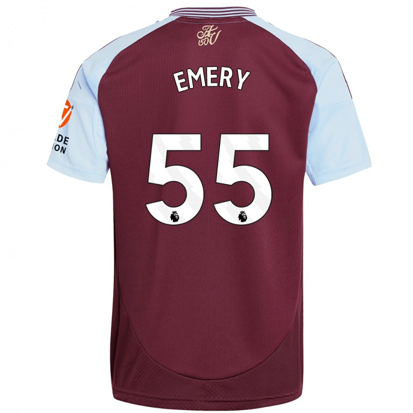 Danxen Dames Lander Emery #55 Bordeaux Hemelsblauw Thuisshirt Thuistenue 2024/25 T-Shirt