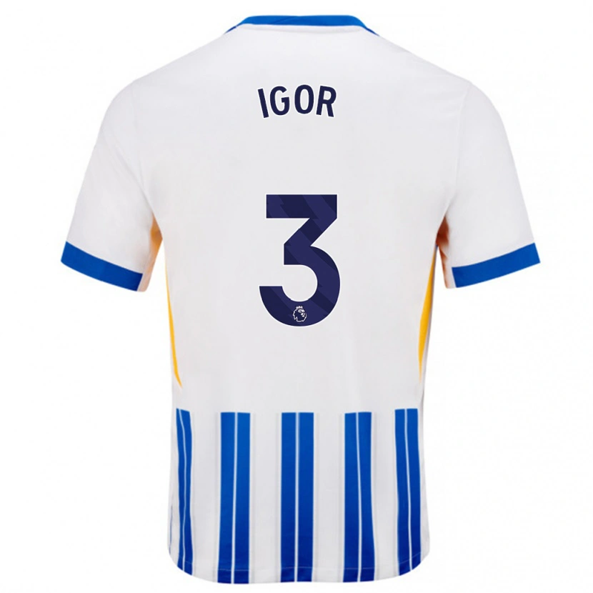 Danxen Dames Igor #3 Wit Blauwe Krijtstrepen Thuisshirt Thuistenue 2024/25 T-Shirt