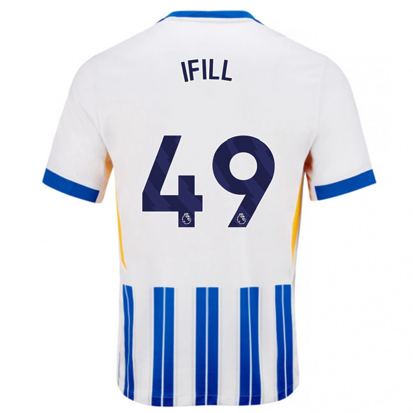 Danxen Dames Marcus Ifill #49 Wit Blauwe Krijtstrepen Thuisshirt Thuistenue 2024/25 T-Shirt