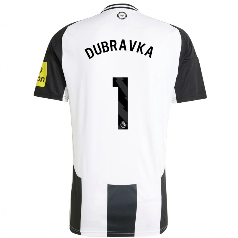 Danxen Dames Martin Dúbravka #1 Wit Zwart Thuisshirt Thuistenue 2024/25 T-Shirt