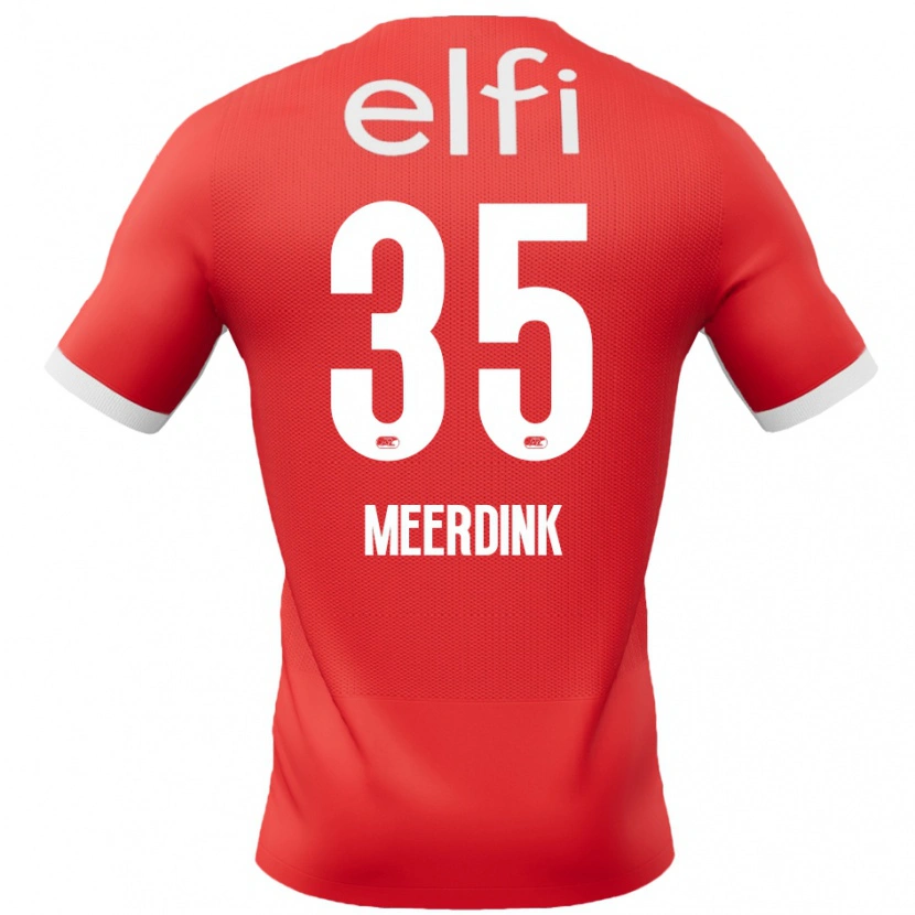 Danxen Dames Mexx Meerdink #35 Rood Wit Thuisshirt Thuistenue 2024/25 T-Shirt