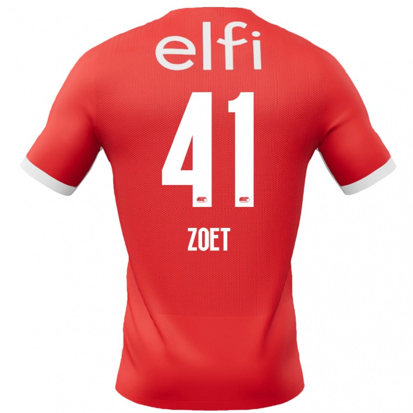 Danxen Dames Jeroen Zoet #41 Rood Wit Thuisshirt Thuistenue 2024/25 T-Shirt