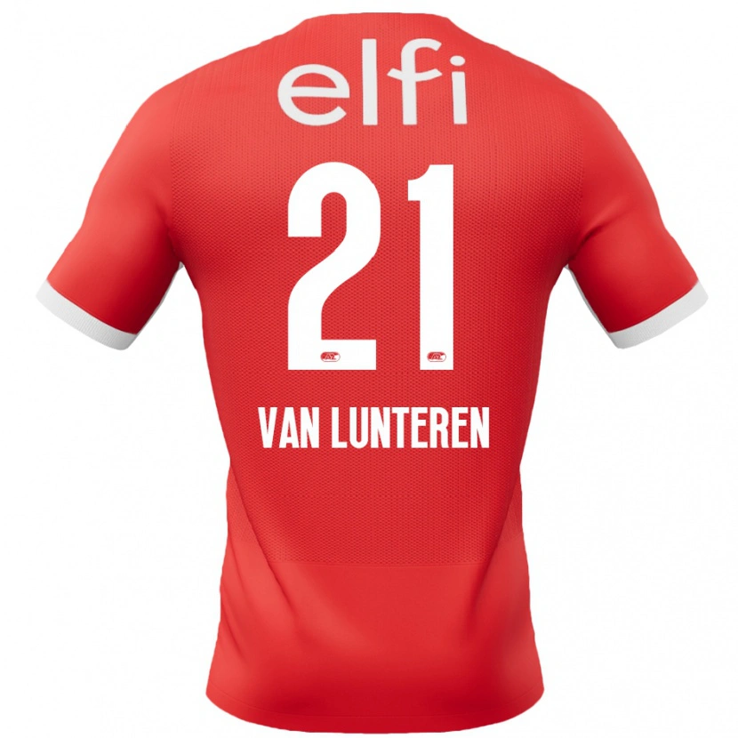 Danxen Dames Desiree Van Lunteren #21 Rood Wit Thuisshirt Thuistenue 2024/25 T-Shirt