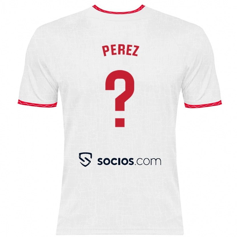Danxen Dames Adrián Pérez #0 Wit Rood Thuisshirt Thuistenue 2024/25 T-Shirt