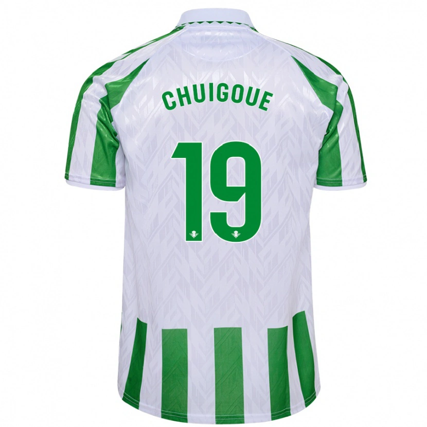 Danxen Dames Dorine Chuigoué #19 Groen Witte Strepen Thuisshirt Thuistenue 2024/25 T-Shirt