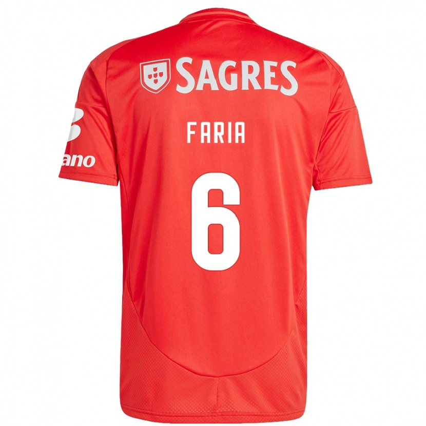 Danxen Dames Andreia Faria #6 Rood Wit Thuisshirt Thuistenue 2024/25 T-Shirt