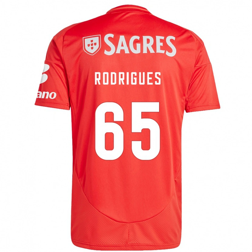 Danxen Dames Rafael Rodrigues #65 Rood Wit Thuisshirt Thuistenue 2024/25 T-Shirt