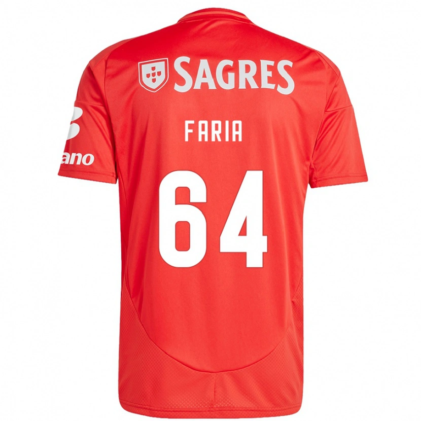 Danxen Dames Hugo Faria #64 Rood Wit Thuisshirt Thuistenue 2024/25 T-Shirt