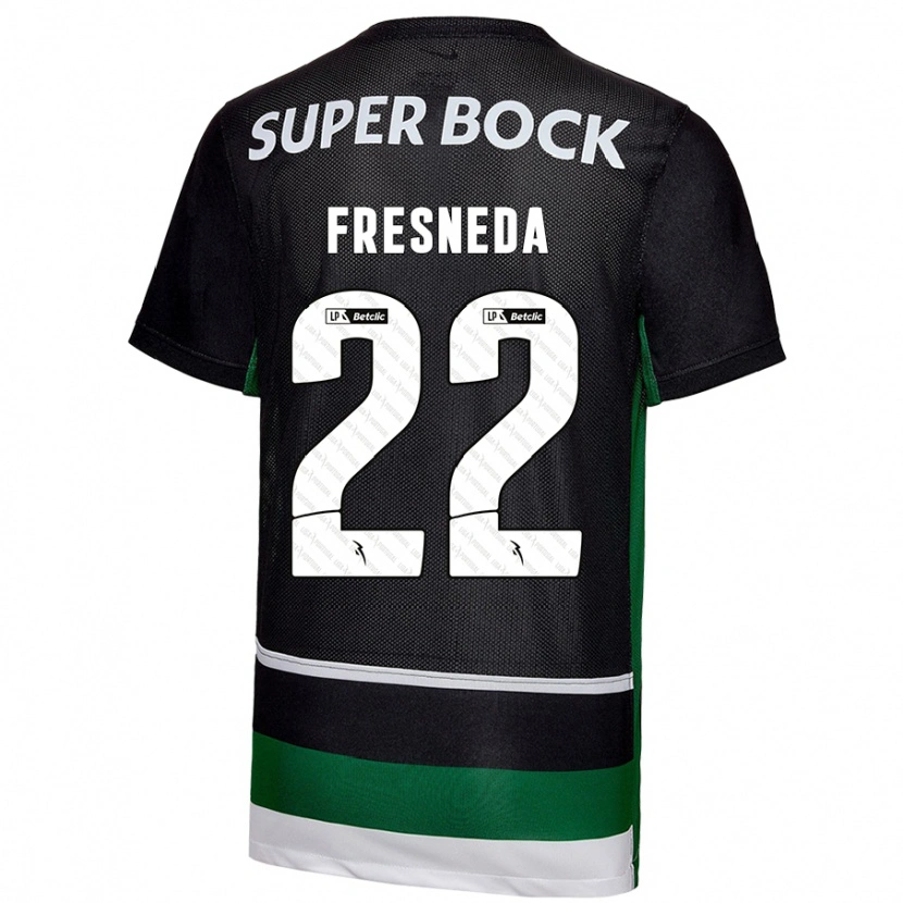 Danxen Dames Iván Fresneda #22 Zwart Wit Groen Thuisshirt Thuistenue 2024/25 T-Shirt