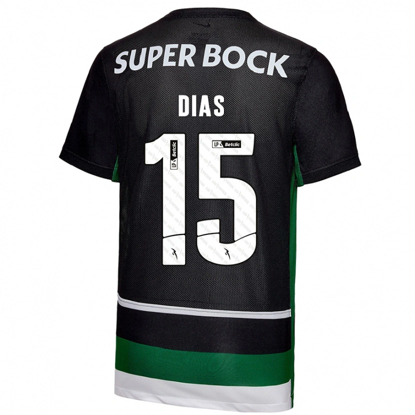 Danxen Dames Rodrigo Dias #15 Zwart Wit Groen Thuisshirt Thuistenue 2024/25 T-Shirt