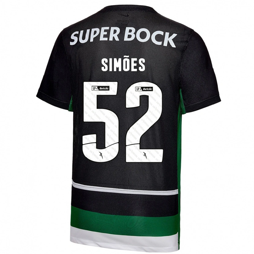 Danxen Dames João Simões #52 Zwart Wit Groen Thuisshirt Thuistenue 2024/25 T-Shirt