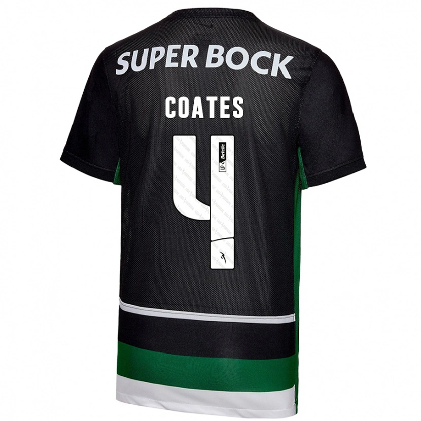 Danxen Dames Sebastián Coates #4 Zwart Wit Groen Thuisshirt Thuistenue 2024/25 T-Shirt