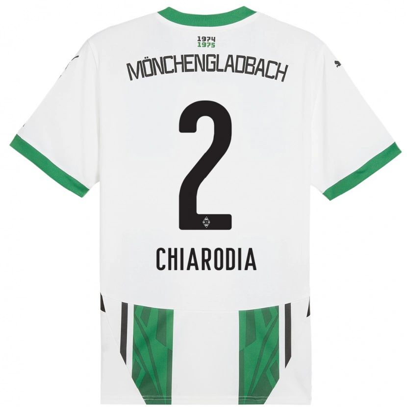 Danxen Dames Fabio Chiarodia #2 Wit Groen Thuisshirt Thuistenue 2024/25 T-Shirt