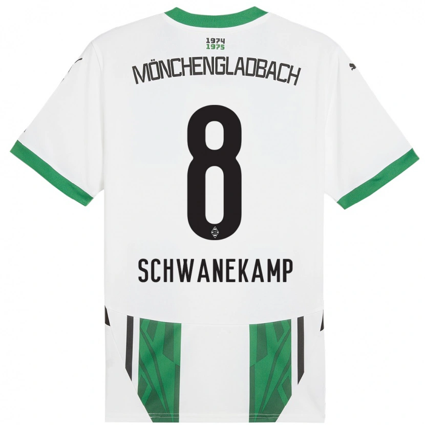 Danxen Dames Jana Schwanekamp #8 Wit Groen Thuisshirt Thuistenue 2024/25 T-Shirt