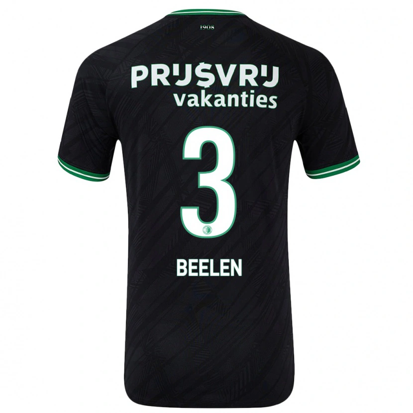 Danxen Dames Thomas Beelen #3 Zwart Groen Uitshirt Uittenue 2024/25 T-Shirt