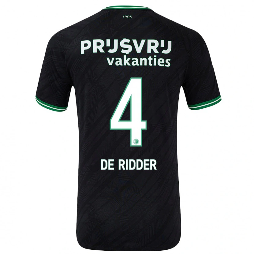 Danxen Dames Robine De Ridder #4 Zwart Groen Uitshirt Uittenue 2024/25 T-Shirt