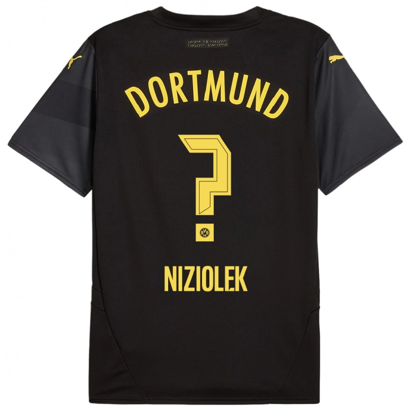 Danxen Dames Alex Niziolek #0 Zwart Geel Uitshirt Uittenue 2024/25 T-Shirt
