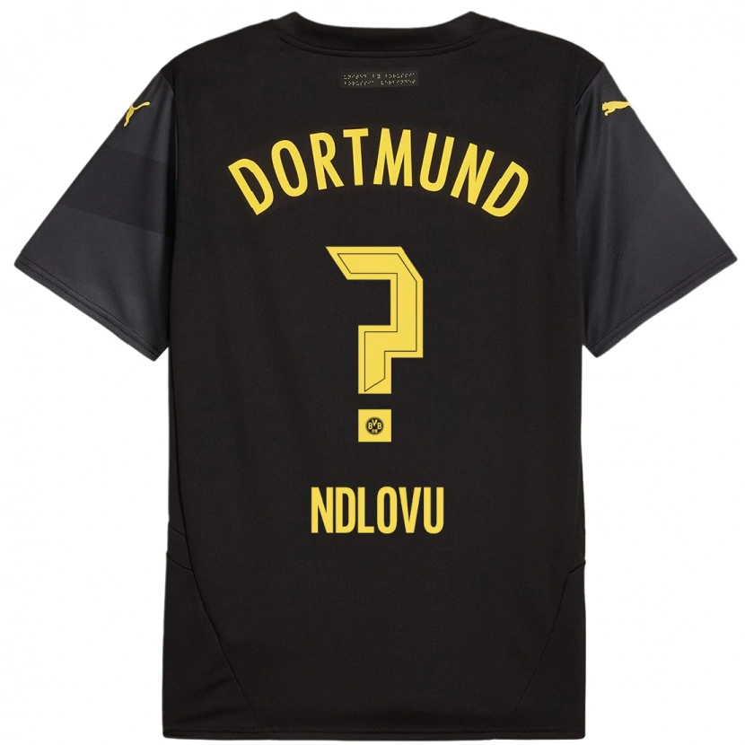 Danxen Dames Desmond Ndlovu #0 Zwart Geel Uitshirt Uittenue 2024/25 T-Shirt