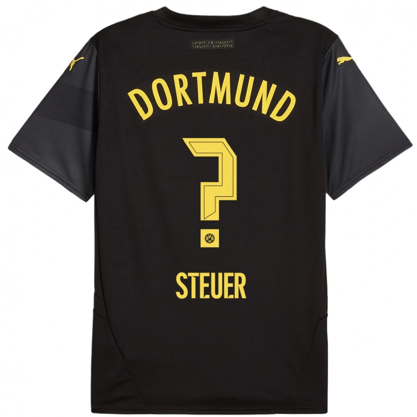 Danxen Dames Etienne Steuer #0 Zwart Geel Uitshirt Uittenue 2024/25 T-Shirt