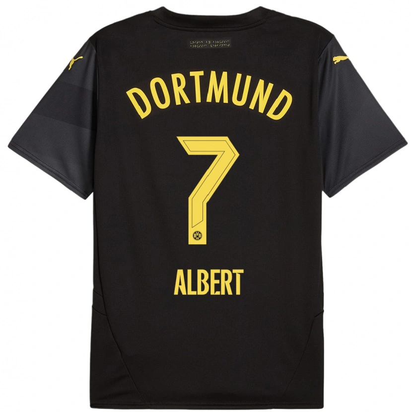 Danxen Dames Mathis Albert #7 Zwart Geel Uitshirt Uittenue 2024/25 T-Shirt