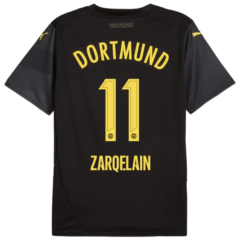 Danxen Dames Fadi Zarqelain #11 Zwart Geel Uitshirt Uittenue 2024/25 T-Shirt