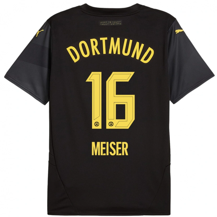 Danxen Dames Tyler Meiser #16 Zwart Geel Uitshirt Uittenue 2024/25 T-Shirt