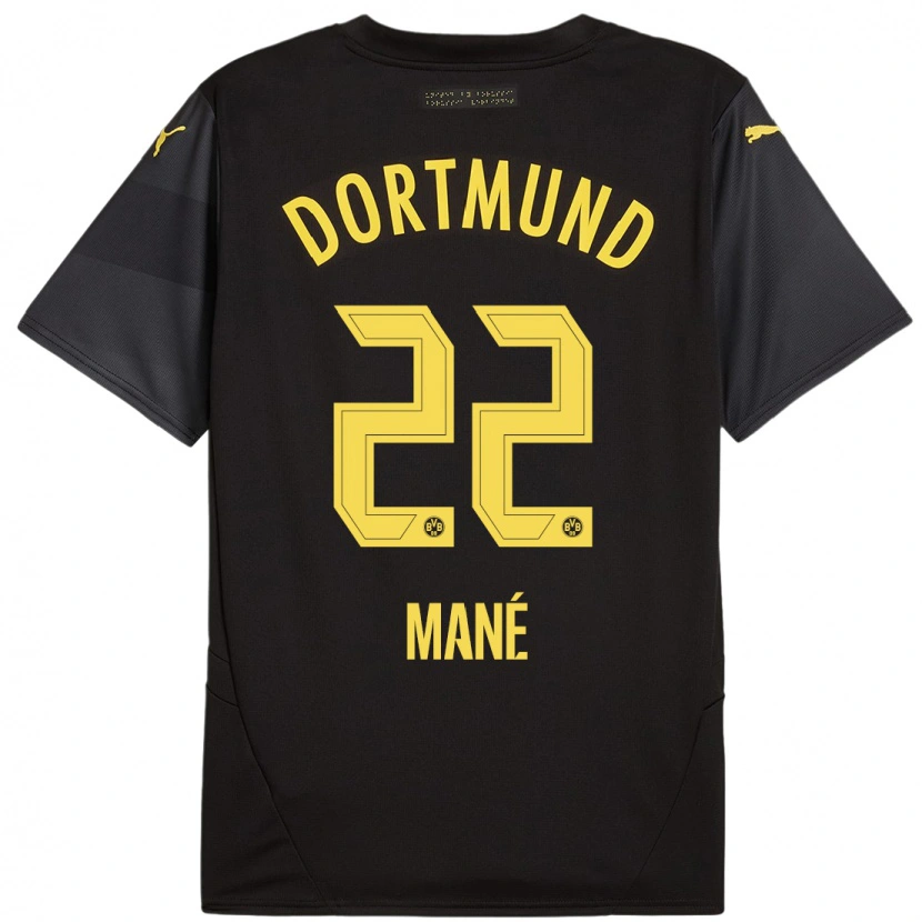 Danxen Dames Filippo Mane #22 Zwart Geel Uitshirt Uittenue 2024/25 T-Shirt