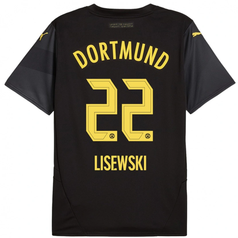 Danxen Dames Robin Lisewski #22 Zwart Geel Uitshirt Uittenue 2024/25 T-Shirt