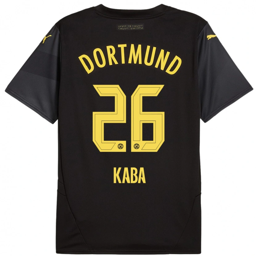 Danxen Dames Mussa Kaba #26 Zwart Geel Uitshirt Uittenue 2024/25 T-Shirt