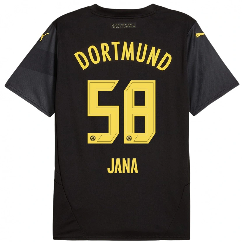 Danxen Dames Nordberg Jana #58 Zwart Geel Uitshirt Uittenue 2024/25 T-Shirt