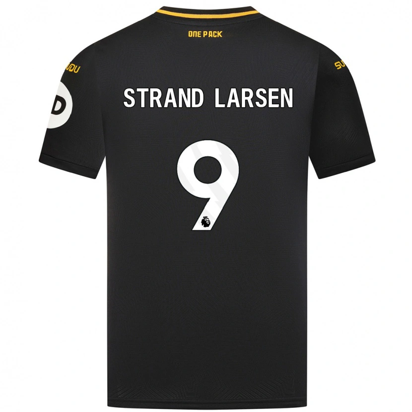 Danxen Dames Jørgen Strand Larsen #9 Zwart Uitshirt Uittenue 2024/25 T-Shirt