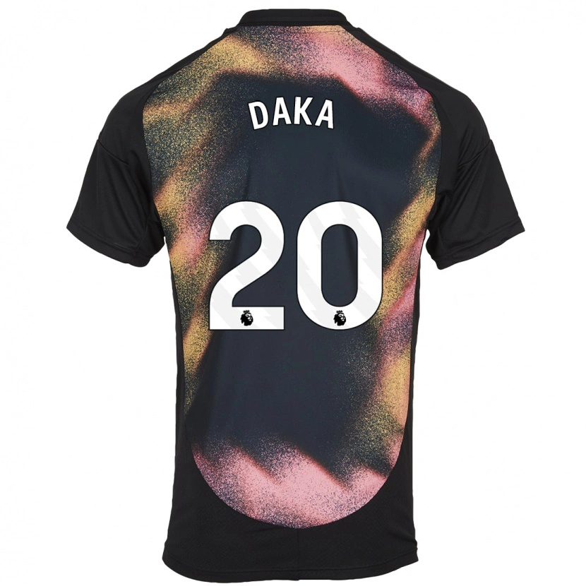 Danxen Dames Patson Daka #20 Zwart Wit Uitshirt Uittenue 2024/25 T-Shirt