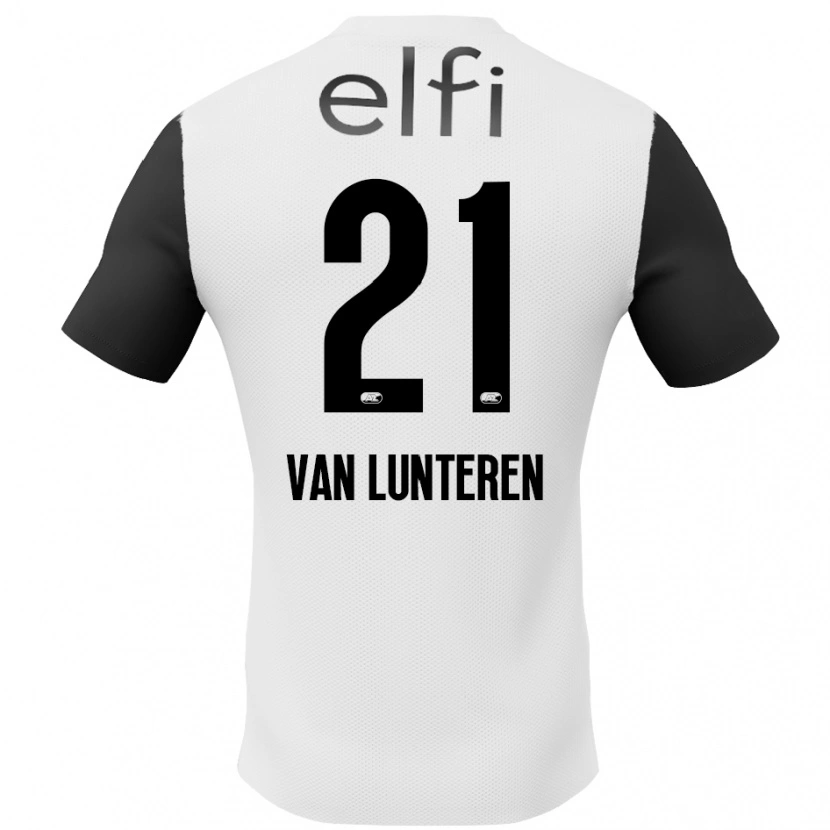 Danxen Dames Desiree Van Lunteren #21 Wit Zwart Uitshirt Uittenue 2024/25 T-Shirt