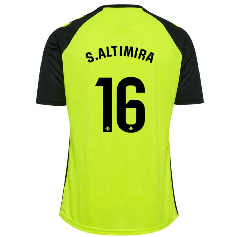 Danxen Dames Sergi Altimira #16 Fluorescerend Geel Zwart Uitshirt Uittenue 2024/25 T-Shirt