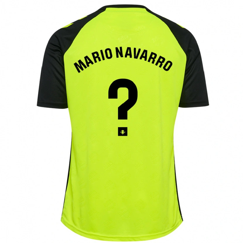 Danxen Dames Mario Navarro #0 Fluorescerend Geel Zwart Uitshirt Uittenue 2024/25 T-Shirt