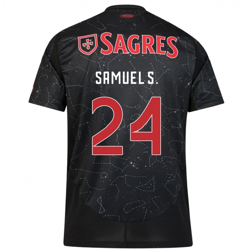 Danxen Dames Samuel Soares #24 Zwart Rood Uitshirt Uittenue 2024/25 T-Shirt