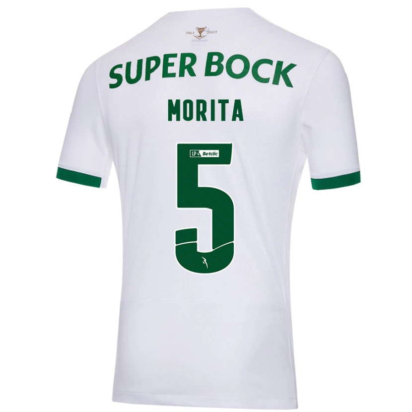 Danxen Dames Hidemasa Morita #5 Wit Groen Uitshirt Uittenue 2024/25 T-Shirt