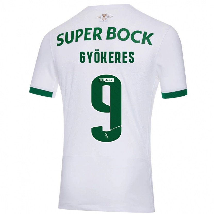 Danxen Dames Viktor Gyökeres #9 Wit Groen Uitshirt Uittenue 2024/25 T-Shirt