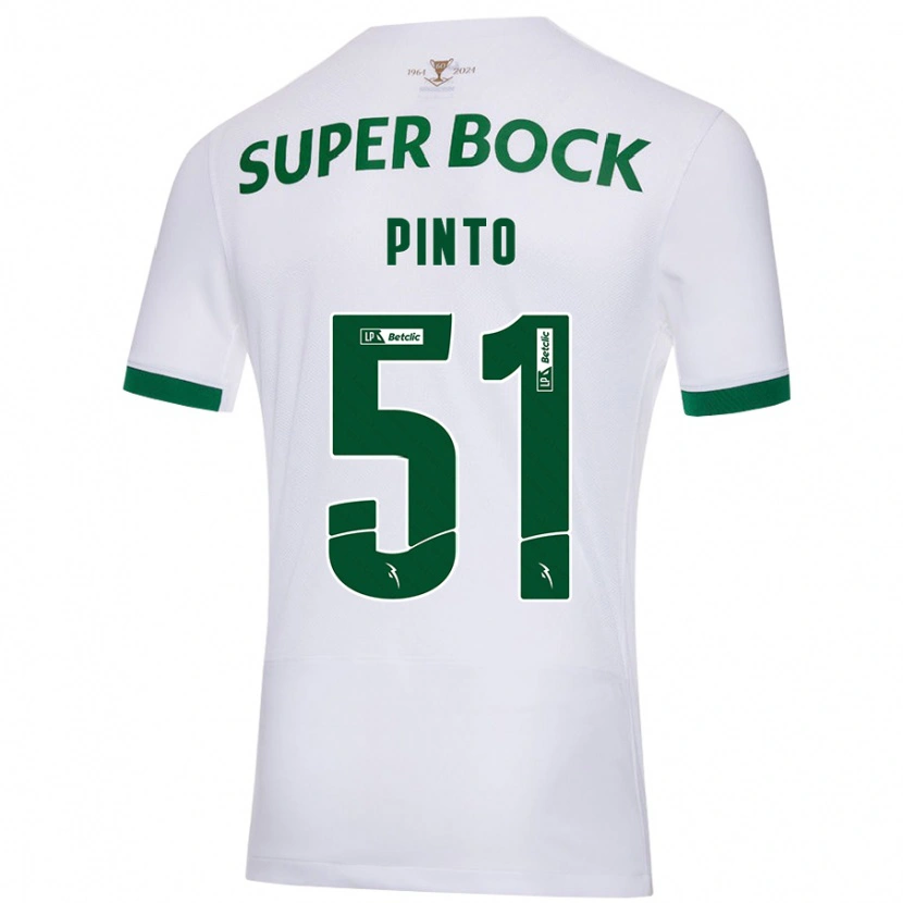 Danxen Dames Diogo Pinto #51 Wit Groen Uitshirt Uittenue 2024/25 T-Shirt