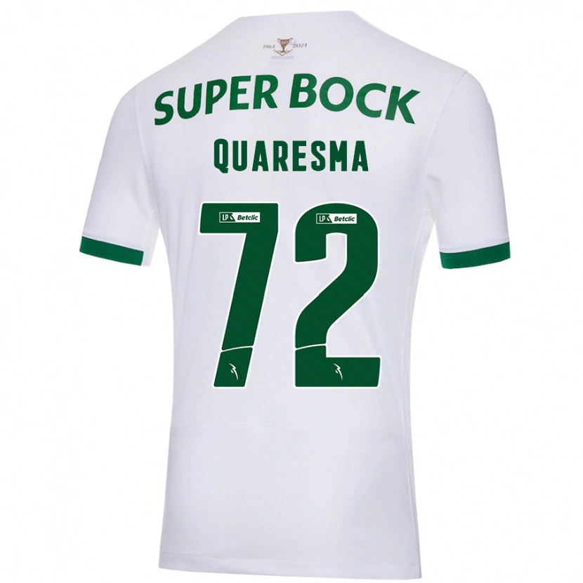 Danxen Dames Eduardo Quaresma #72 Wit Groen Uitshirt Uittenue 2024/25 T-Shirt