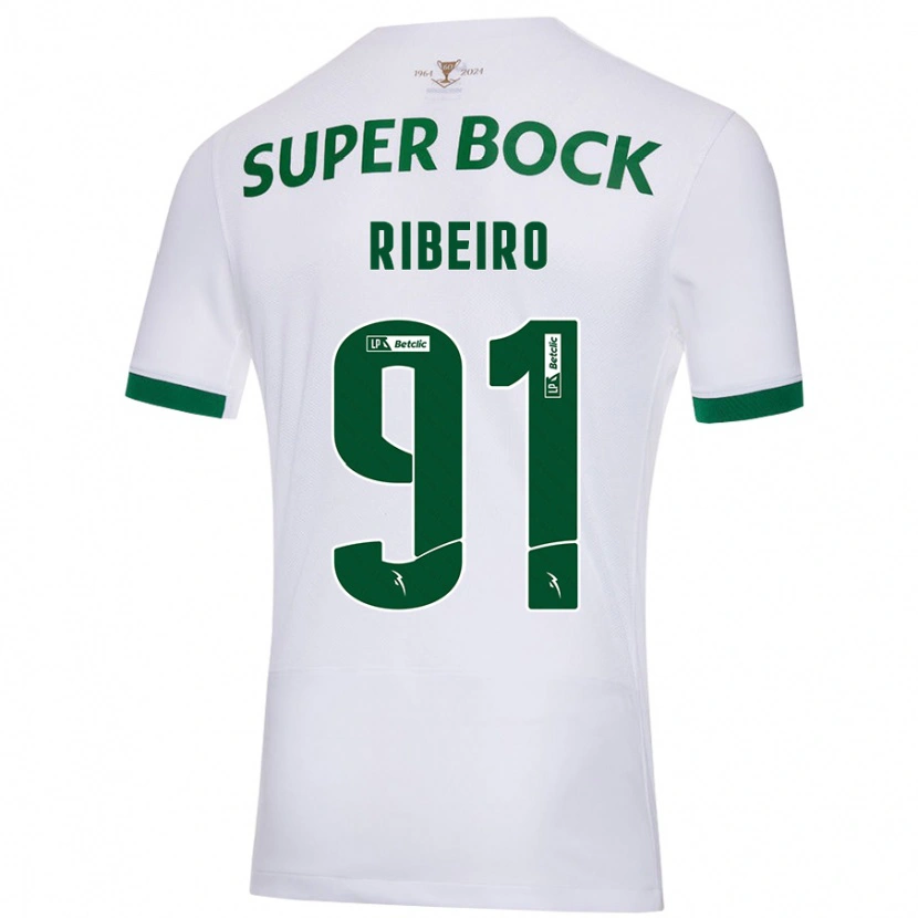 Danxen Dames Rodrigo Ribeiro #91 Wit Groen Uitshirt Uittenue 2024/25 T-Shirt