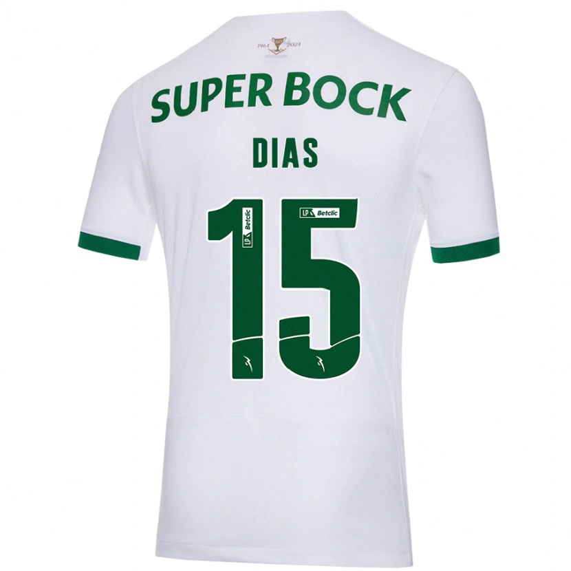 Danxen Dames Rodrigo Dias #15 Wit Groen Uitshirt Uittenue 2024/25 T-Shirt