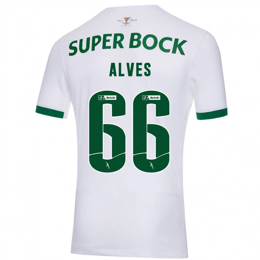 Danxen Dames Miguel Alves #66 Wit Groen Uitshirt Uittenue 2024/25 T-Shirt