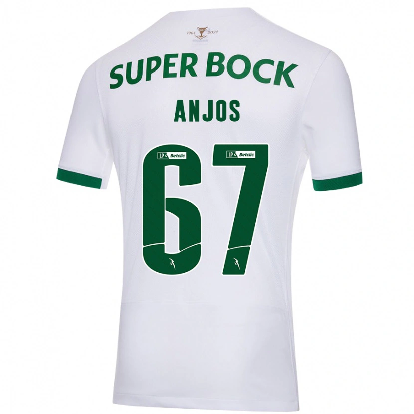 Danxen Dames Lucas Anjos #67 Wit Groen Uitshirt Uittenue 2024/25 T-Shirt