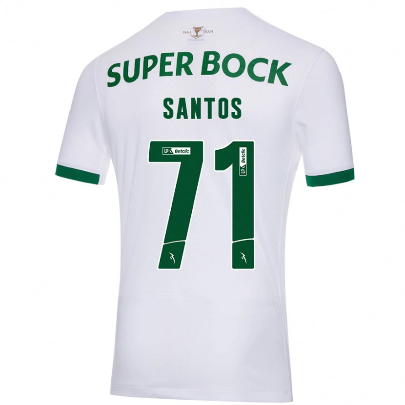 Danxen Dames Denilson Santos #71 Wit Groen Uitshirt Uittenue 2024/25 T-Shirt