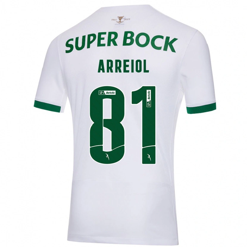 Danxen Dames Henrique Arreiol #81 Wit Groen Uitshirt Uittenue 2024/25 T-Shirt