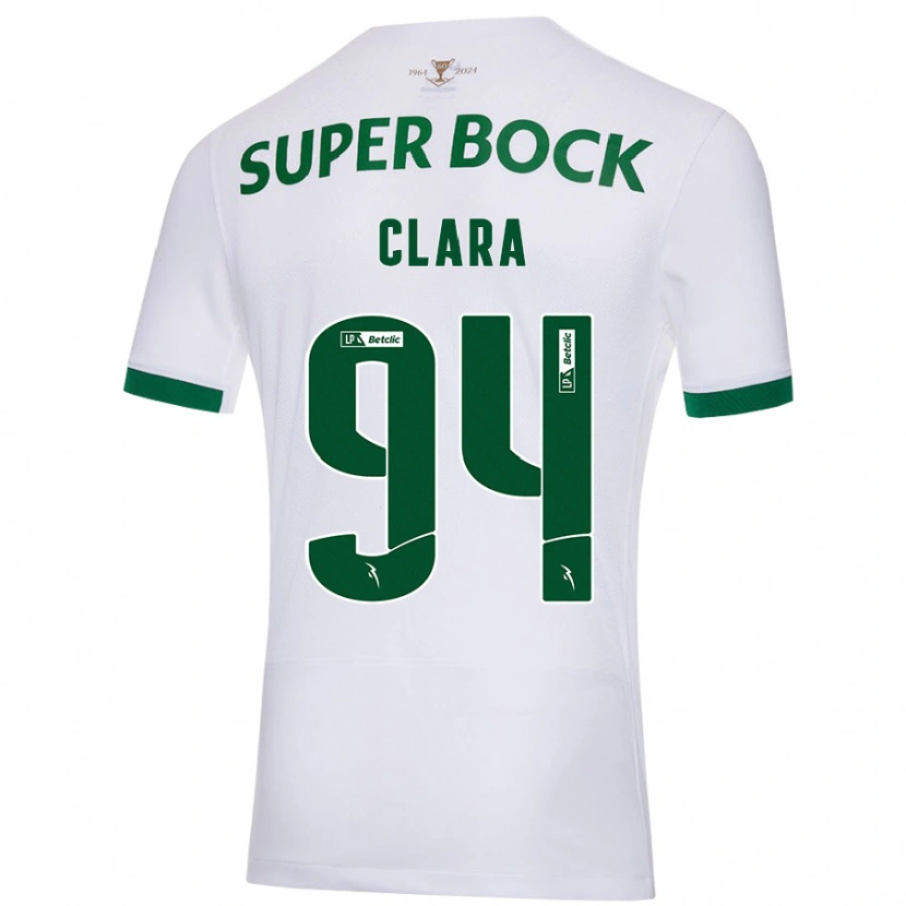 Danxen Dames Diogo Clara #94 Wit Groen Uitshirt Uittenue 2024/25 T-Shirt